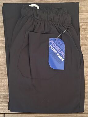 MOBB Unisex Black Drawstring Waist Scrub Pants with Pocket